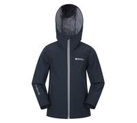 Mountain Warehouse Retreat Kids Lightweight Softshell Jacket - Lightweight Water-Resistant Coat with Hood, Boys & Girls - Spring Walking, Outdoors, Hiking & Trekking Black Kids Size 3-4 Years