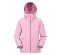 Mountain Warehouse Retreat Kids Lightweight Softshell Jacket - Lightweight Water-Resistant Coat with Hood, Boys & Girls - For Spring Summer Walking & Outdoors Dark Pink Kids Size 3-4 Years