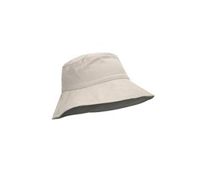 Mountain Warehouse Reversible Womens Bucket Hat - Cotton Hat, Easy Care Sun Cap, Wide Brim, Reversible, Adjustable Ladies Cap - for Camping, Fishing, Beach Light Khaki One Size