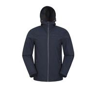 Mountain Warehouse Reykjavik Textured Mens Windproof Softshell - Water-resistant Fleece Lined Rain Jacket with Adjustable Fit - Spring Summer Walking, Outdoors & Hiking Navy L