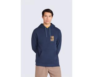 Mountain Warehouse 'River' Mens Hoodie Drawcord Adjustable Hood Cosy Pullover Blue/Navy Cotton - Size X-Large
