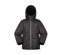 Mountain Warehouse Robin Kids Water Resistant Borg Lined Jacket - Soft Borged Lining Coat with Micro-fiber Filling, Boys & Girls - Autumn Winter, Hiking & Outdoors Black Kids Size 2-3 Years