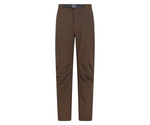 Mountain Warehouse 'Rockcliffe' Mens Softshell Hiking Trouser Windproof Water Resistant Pants Brown - Size 40 inch
