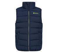 Mountain Warehouse Rocko Kids Padded Gilet - Water Resistant Coat with Microfibre Padding & Front Pockets, Boys & Girls - Autumn, Winter & Outdoors Dark Blue Kids Size 7-8 Years