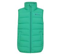 Mountain Warehouse Rocko Kids Padded Gilet - Water Resistant Rain Coat with Microfibre Padding & Front Pockets, Boys & Girls - For Autumn, Winter & Outdoors Green Teen Size 13 Years