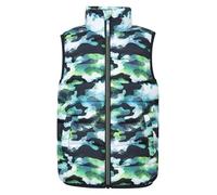 Mountain Warehouse Rocko Kids Printed Padded Gilet - Water Resistant Bodywarmer, Microfibre Childrens Jacket, Insulated Vest - For Autumn, Winter, Hiking, Running Bright Green Kids Size 7-8 Years