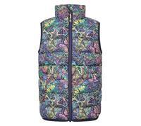 Mountain Warehouse Rocko Kids Printed Padded Gilet - Water Resistant Bodywarmer, Microfibre Childrens Jacket, Insulated Vest - For Autumn, Winter, Hiking, Running Bright Pink Kids Size 3-4 Years