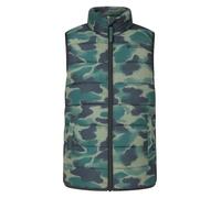 Mountain Warehouse Rocko Kids Printed Padded Gilet - Water Resistant, Microfibre Childrens Jacket, Insulated Vest, Boys & Girls - Autumn, Winter Light Khaki (Printed) Teen Size 13 Years