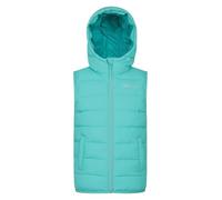 Mountain Warehouse Rocko Kids Water Resistant Hooded Padded Gilet Blue Kids Size 7-8 Years