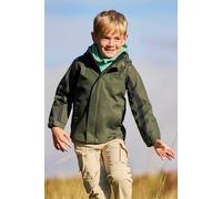 Mountain Warehouse Samson Kids Waterproof Jacket - Taped Seams Rain Jacket, Adjustable Cuffs Boys Triclimate Coat, Mesh Lined Girls Raincoat - For Travelling Khaki Kids Size 2-3 Years