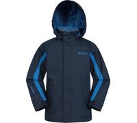 Mountain Warehouse Samson Kids Waterproof Jacket - Taped Seams Rain Jacket, Adjustable Cuffs Boys Triclimate Coat, Mesh Lined Girls Raincoat - For Travelling Navy Kids Size 5-6 Years