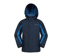 Mountain Warehouse Samson Kids Waterproof Jacket - Taped Seams Rain Jacket, Adjustable Cuffs Boys Triclimate Coat, Mesh Lined Girls Raincoat - Spring Summer Navy Kids Size 5-6 Years