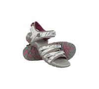 Mountain Warehouse Santorini Womens Wide Fit Sandals - Lightweight Footwear with Adjustable Straps & Cushioned Insole - For Spring Summer, Beach, Walking & Travelling Light Grey Adult Shoe Size 5