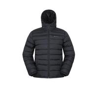 Mountain Warehouse Season Mens Padded Jacket - Water Resistant Puffer Coat, Lightweight, Lab Tested to -30C, Microfibre Filler - Spring Summer, Travelling, Walking Black 2XL
