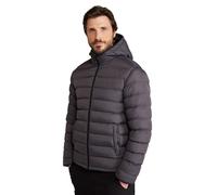 Mountain Warehouse Season Mens Padded Jacket - Water Resistant Puffer Coat, Lightweight, Lab Tested to -30C, Microfibre Filler - Spring Summer, Travelling, Walking Charcoal S