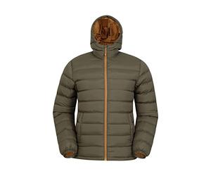 Mountain Warehouse Season Mens Padded Jacket - Water Resistant Puffer Coat, Lightweight, Lab Tested to -30C, Microfibre Filler - Spring Summer, Travelling, Walking Dark Khaki 4XL