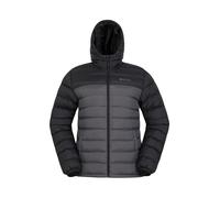 Mountain Warehouse Season Mens Padded Jacket - Water Resistant Puffer Coat, Lightweight, Warm, Lab Tested to -30C, Microfibre Filler - For Travelling, Walking Dark Grey S