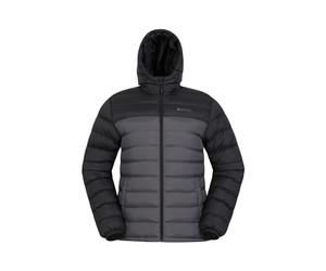 Mountain Warehouse Season Mens Padded Jacket - Water Resistant Puffer Coat, Lightweight, Warm, Lab Tested to -30C, Microfibre Filler - For Travelling, Walking Medium Grey XXS