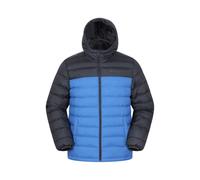 Mountain Warehouse 'Season' Mens Padded Jacket with Side Pockets Water Resistant Warm Coat - Blue/Navy Polyamide - Size Large
