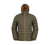 Mountain Warehouse Season Mens Padded Jacket - Water Resistant Puffer Coat, Lightweight, Lab Tested to -30C, Microfibre Filler - Spring Summer, Travelling, Walking Dark Khaki S