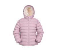 Mountain Warehouse Seasons Fur-Lined Kids Padded Jacket - Lightweight, Warm & Water-resistant Puffer Coat, Boys & Girls - For Autumn Winter, School & Outdoors Pale Pink Kids Size 7-8 Years