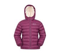 Mountain Warehouse Seasons Fur-Lined Kids Padded Jacket - Lightweight, Warm & Water-resistant Puffer Coat, Boys & Girls - For Autumn Winter, School & Outdoors Berry Kids Size 11-12 Years