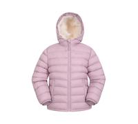 Mountain Warehouse Seasons Fur-Lined Kids Padded Jacket - Lightweight, Warm & Water-resistant Puffer Coat, Boys & Girls - For Autumn Winter, School & Outdoors Pale Pink Teen Size 13 Years