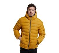 Mountain Warehouse Seasons Mens Fur-Lined Padded Jacket - Microfibre insulation & Faux Fur Puffer Coat with Side Pockets - Best for Autumn, Winter, Outdoors Mustard XXS
