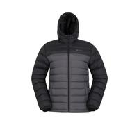Mountain Warehouse Season Mens Padded Jacket - Water Resistant Puffer Coat, Lightweight, Warm, Lab Tested to -30C, Microfibre Filler - For Travelling, Walking Dark Grey S