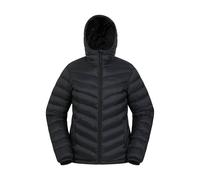 Mountain Warehouse Seasons Womens Padded Jacket - Water Resistant, Warm Ladies Coat, Front Pockets, Adjustable Elastic Cuffs & Hood - for Autumn, Winter, Outdoors Jet Black Women's Size 4