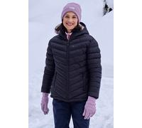 Mountain Warehouse Seasons Womens Fur Lined Padded Jacket - Fleece Lined & Lightweight Puffer Coat with Central Zip - Best for Autumn Winter, Outdoors & Travelling Black Women's Size 18