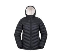 Mountain Warehouse Seasons Womens Fur Lined Padded Jacket - Fleece Lined & Lightweight Puffer Coat with Central Zip - Best for Autumn Winter, Outdoors & Travelling Black Women's Size 6