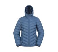 Mountain Warehouse Seasons Womens Padded Jacket - Water Resistant Coat, Puffer Jacket, Front Pockets, Adjustable Elastic Cuffs & Hood - For Autumn, Winter, Outdoors Blue Women's Size 12