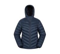 Mountain Warehouse Seasons Womens Padded Jacket - Water Resistant Coat, Puffer Jacket, Front Pockets, Adjustable Elastic Cuffs & Hood - For Spring Summer, Outdoors Navy Women's Size 14