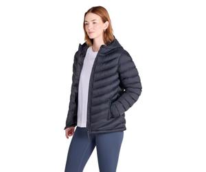 Mountain Warehouse Seasons Womens Padded Jacket - Water Resistant, Warm Ladies Coat, Front Pockets, Adjustable Elastic Cuffs & Hood - For Autumn, Winter, Outdoors Jet Black Women's Size 4