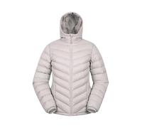 Mountain Warehouse Seasons Womens Padded Jacket - Water Resistant Coat, Puffer Jacket, Front Pockets, Adjustable Elastic Cuffs & Hood - For Spring Summer, Outdoors Light Beige Women's Size 14