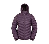 Mountain Warehouse Seasons Womens Padded Jacket - Water Resistant Coat, Puffer Jacket, Front Pockets, Adjustable Elastic Cuffs & Hood - For Spring Summer, Outdoors Purple Women's Size 16