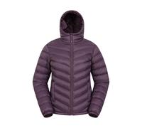 Mountain Warehouse Seasons Womens Padded Jacket - Water Resistant Coat, Puffer Jacket, Front Pockets, Adjustable Elastic Cuffs & Hood - For Spring Summer, Outdoors Purple Women's Size 10