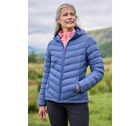 Mountain Warehouse Seasons Womens Padded Jacket - Water Resistant Coat, Puffer Jacket, Front Pockets, Adjustable Elastic Cuffs & Hood - For Spring Summer, Outdoors Blue Women's Size 10