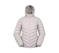 Mountain Warehouse Seasons Womens Padded Jacket - Water Resistant Coat, Puffer Jacket, Front Pockets, Adjustable Elastic Cuffs & Hood - For Spring Summer, Outdoors Light Beige Women's Size 16