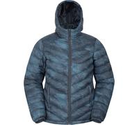 Mountain Warehouse Seasons Womens Printed Padded Jacket - Water Resistant, Lightweight & Microfibre Puffer Coat with Hood & Front Pockets - For Spring Summer Dark Blue (Printed 02) Women's Size 20