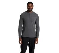 Mountain Warehouse Selby Mens Waffle Henley Tee - Cotton Lightweight Shirt - Autumn Winter Walking & Outdoors Charcoal M