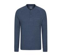 Mountain Warehouse Selby Mens Waffle Henley Tee - Cotton Lightweight Shirt - Autumn Winter Walking & Outdoors Navy XS