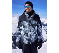 Mountain Warehouse 'Shadow II' Mens Printed Ski Jacket with Multiple Pockets Snow Proof Coat White - Size X-Small