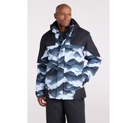 Mountain Warehouse Shadow Mens Printed Ski Jacket - Snowproof, Extra Warmth, Fleece Lined, Adjustable Hem, Cuff & Hood - Ideal Warm Clothing for Holidays Light Grey 2XL
