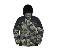 Mountain Warehouse Shadow Mens Printed Ski Jacket - Snowproof, Extra Warmth, Fleece Lined, Adjustable Hem, Cuff & Hood - Ideal Warm Clothing for Holidays Dark Green M