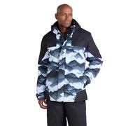 Mountain Warehouse Shadow Mens Printed Ski Jacket - Snowproof, Extra Warmth, Fleece Lined, Adjustable Hem, Cuff & Hood - Ideal Warm Clothing for Holidays Light Grey XL