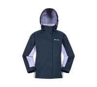 Mountain Warehouse Shelly II Kids Waterproof Jacket - Taped Seams Childrens Rain Coat, Adjustable Cuffs, Boys & Girls - For Camping, Walking & Outdoors Navy (02) Kids Size 7-8 Years