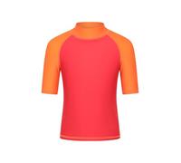 Mountain Warehouse Short Sleeves Kids Rash Vest - UPF50+ Sun Protection Rash Guard, Fast Dry, Flat Seams Childrens Top - for Spring Summer, Swimming Dark Red (Plain) Kids Size 9-10 Years