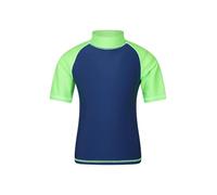 Mountain Warehouse Short Sleeves Kids Rash Vest - UPF50+ Sun Protection Rash Guard, Fast Dry, Flat Seams Childrens Top - for Spring Summer, Swimming Green (Plain) Kids Size 9-10 Years